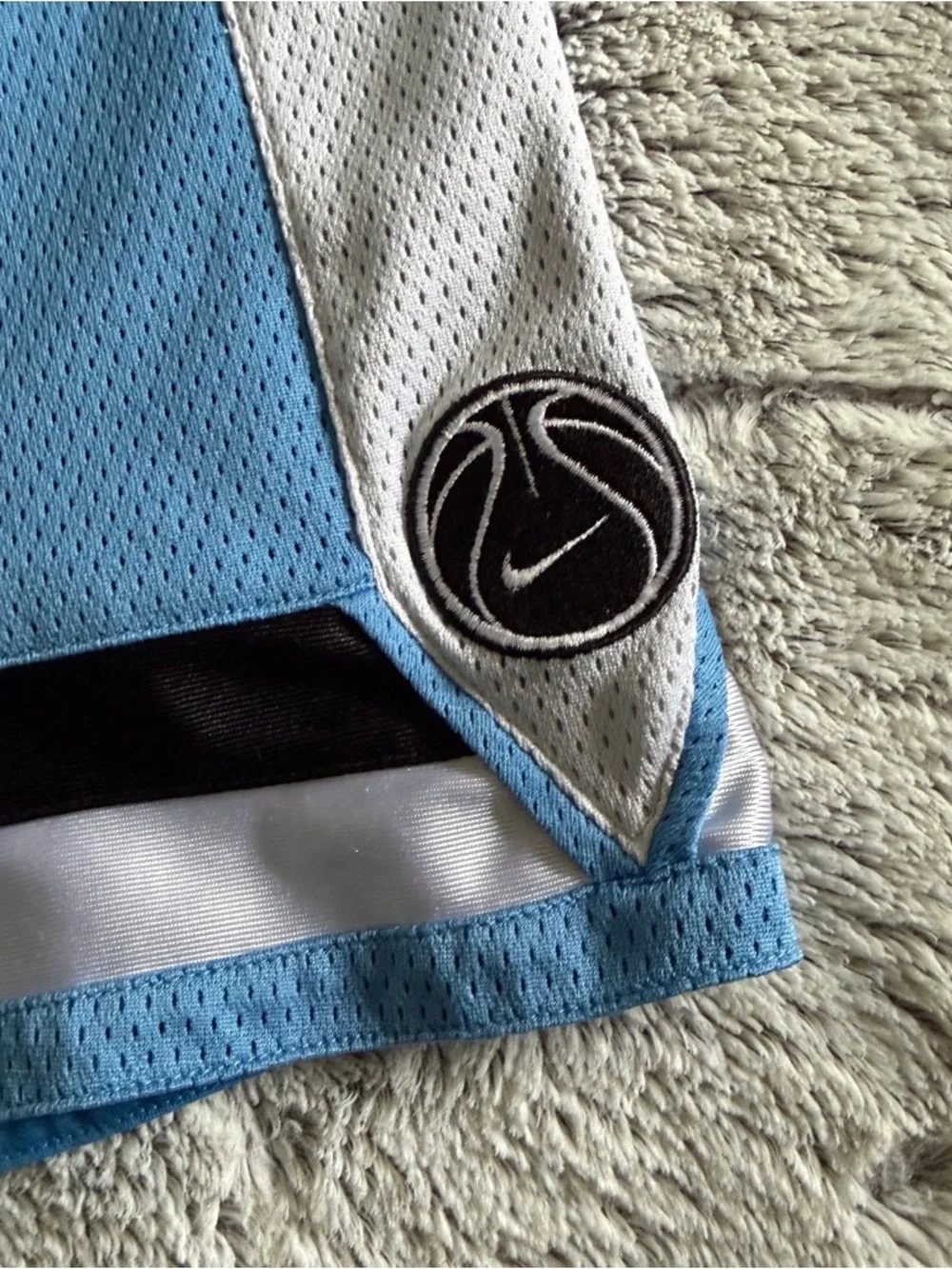 Nike Basketball Mesh Athletic Shorts Men's Medium Baby Blue Vintage Y2K Baggy‎